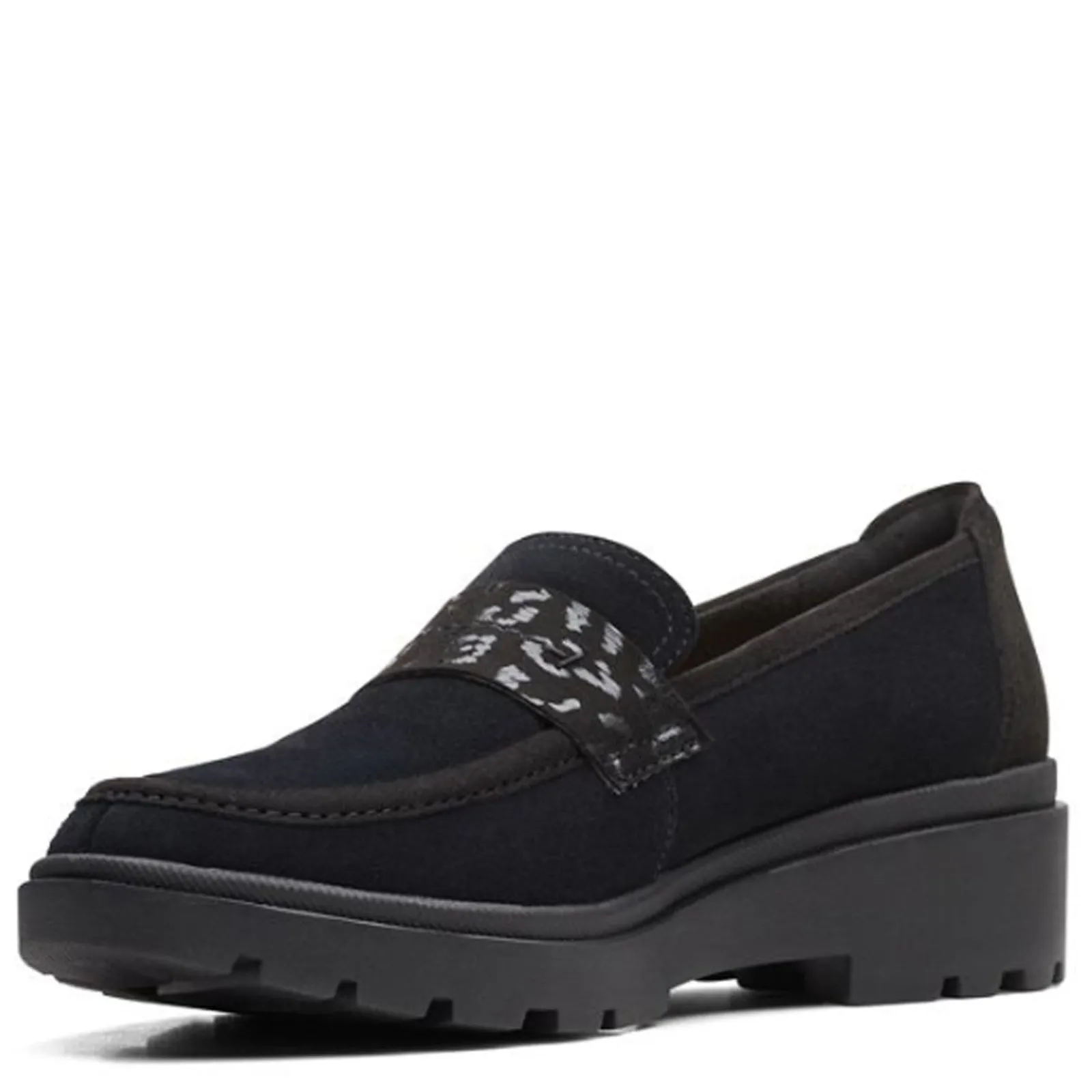 Clarks Loafers|Women's , Calla Ease Loafer Black Suede