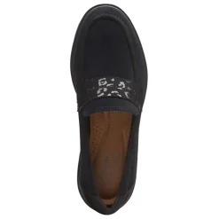 Clarks Loafers|Women's , Calla Ease Loafer Black Suede