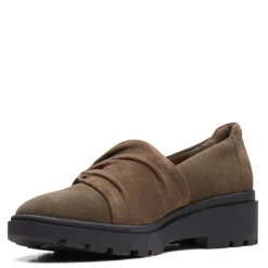 Clarks Slip-On Shoes|Women's , Calla Style Loafer Olive Suede