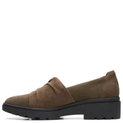 Clarks Slip-On Shoes|Women's , Calla Style Loafer Olive Suede