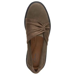 Clarks Loafers|Women's , Calla Style Loafer Olive Suede