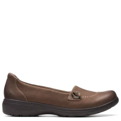 Clarks Flats|Women's , Carleigh Lulin Slip-On Taupe