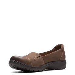 Clarks Flats|Women's , Carleigh Lulin Slip-On Taupe