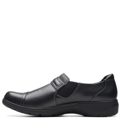 Clarks Flats|Women's , Carleigh Pearl Slip-On Black