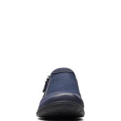 Clarks Loafers|Women's , Carleigh Ray Slip-On Navy Nubuck