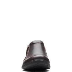 Clarks Flats|Women's , Carleigh Ray Slip-On Dark Brown