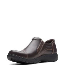 Clarks Flats|Women's , Carleigh Ray Slip-On Dark Brown