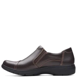Clarks Flats|Women's , Carleigh Ray Slip-On Dark Brown