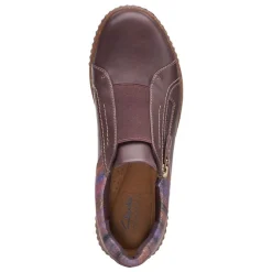Clarks Slip-On Shoes|Women's , Caroline Cove Slip-On Burgundy Leather