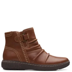 Clarks Boots|Women's , Caroline Orchid Boot Dark Tan
