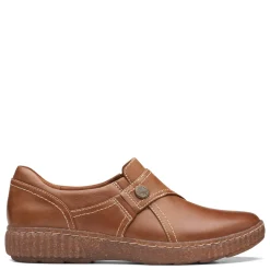 Clarks Slip-On Shoes|Women's , Caroline Pearl Slip-On Dark Tan