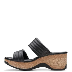 Clarks Wedges|Women's , Chelseah Path Sandal Black