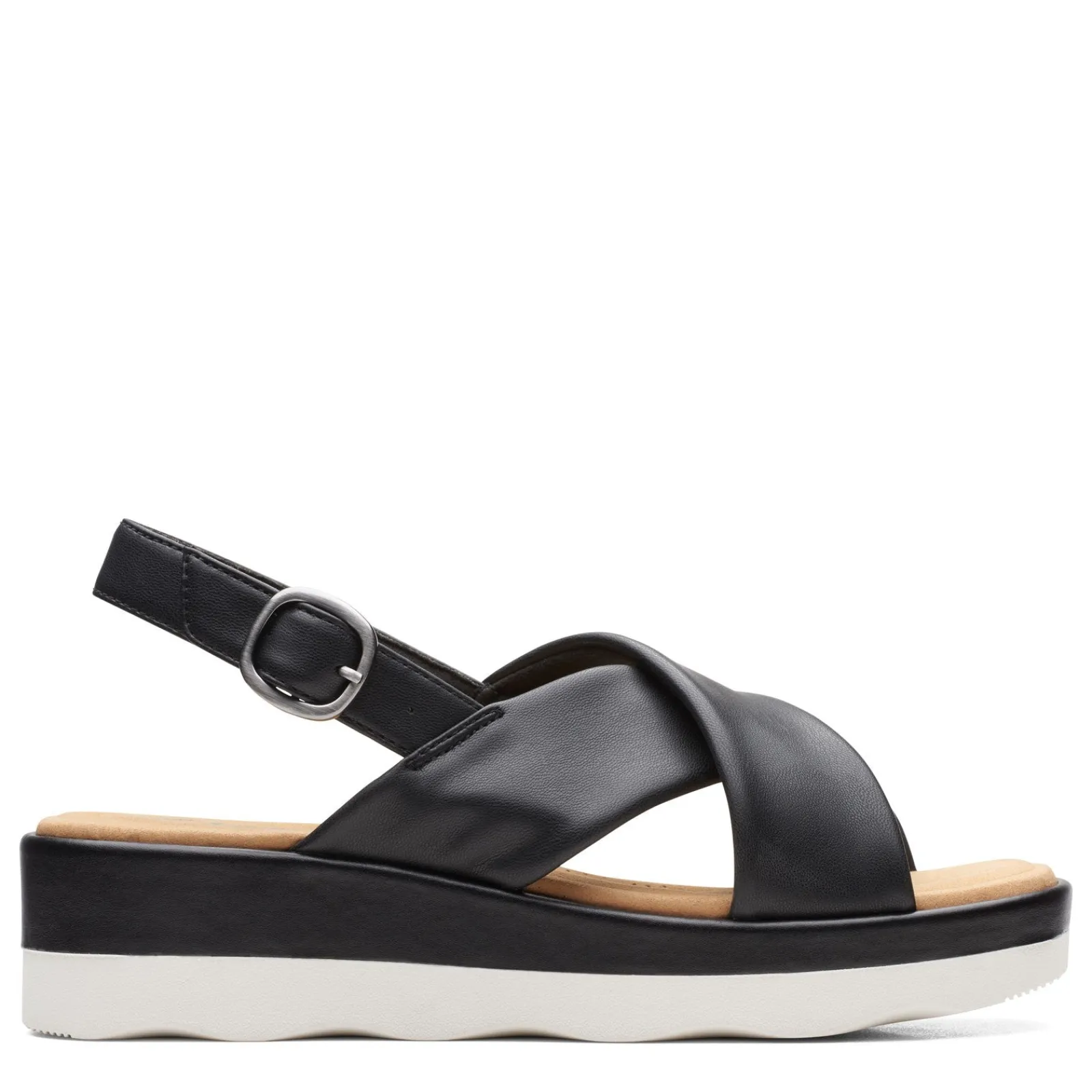 Clarks Wedges|Women's , Clara Cove Sandal Black