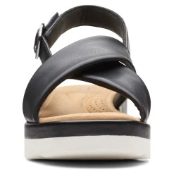 Clarks Wedges|Women's , Clara Cove Sandal Black