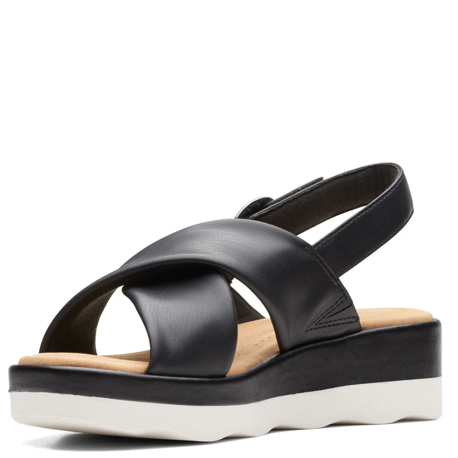 Clarks Wedges|Women's , Clara Cove Sandal Black