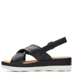 Clarks Wedges|Women's , Clara Cove Sandal Black