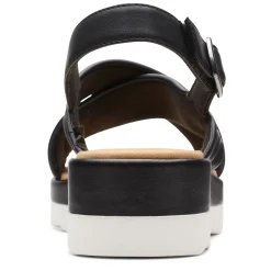 Clarks Wedges|Women's , Clara Cove Sandal Black