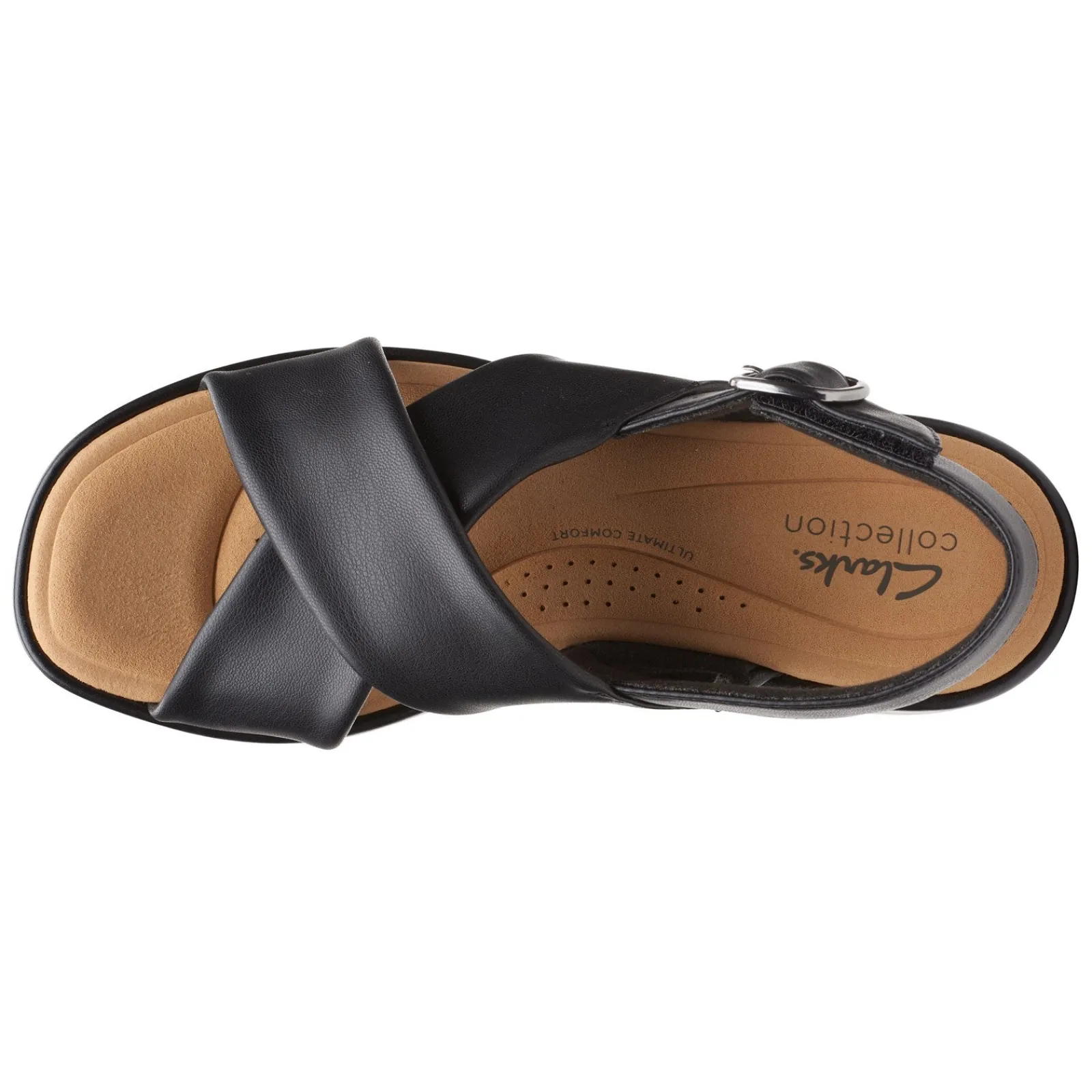 Clarks Wedges|Women's , Clara Cove Sandal Black