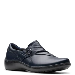 Clarks Slip-On Shoes|Women's , Cora Aubrie Slip-On Navy