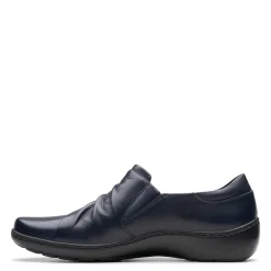 Clarks Slip-On Shoes|Women's , Cora Aubrie Slip-On Navy