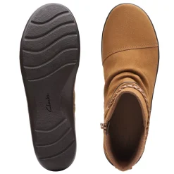 Clarks Boots|Women's , Cora Braid Boot Khaki