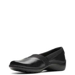 Clarks Flats|Women's , Cora Charm Slip-On Black