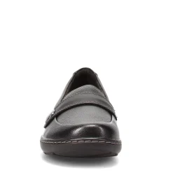 Clarks Flats|Women's , Cora Daisy Slip-On Black