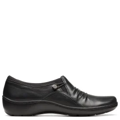 Clarks Loafers|Women's , Cora Dusk Slip-On Black