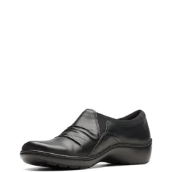 Clarks Loafers|Women's , Cora Dusk Slip-On Black