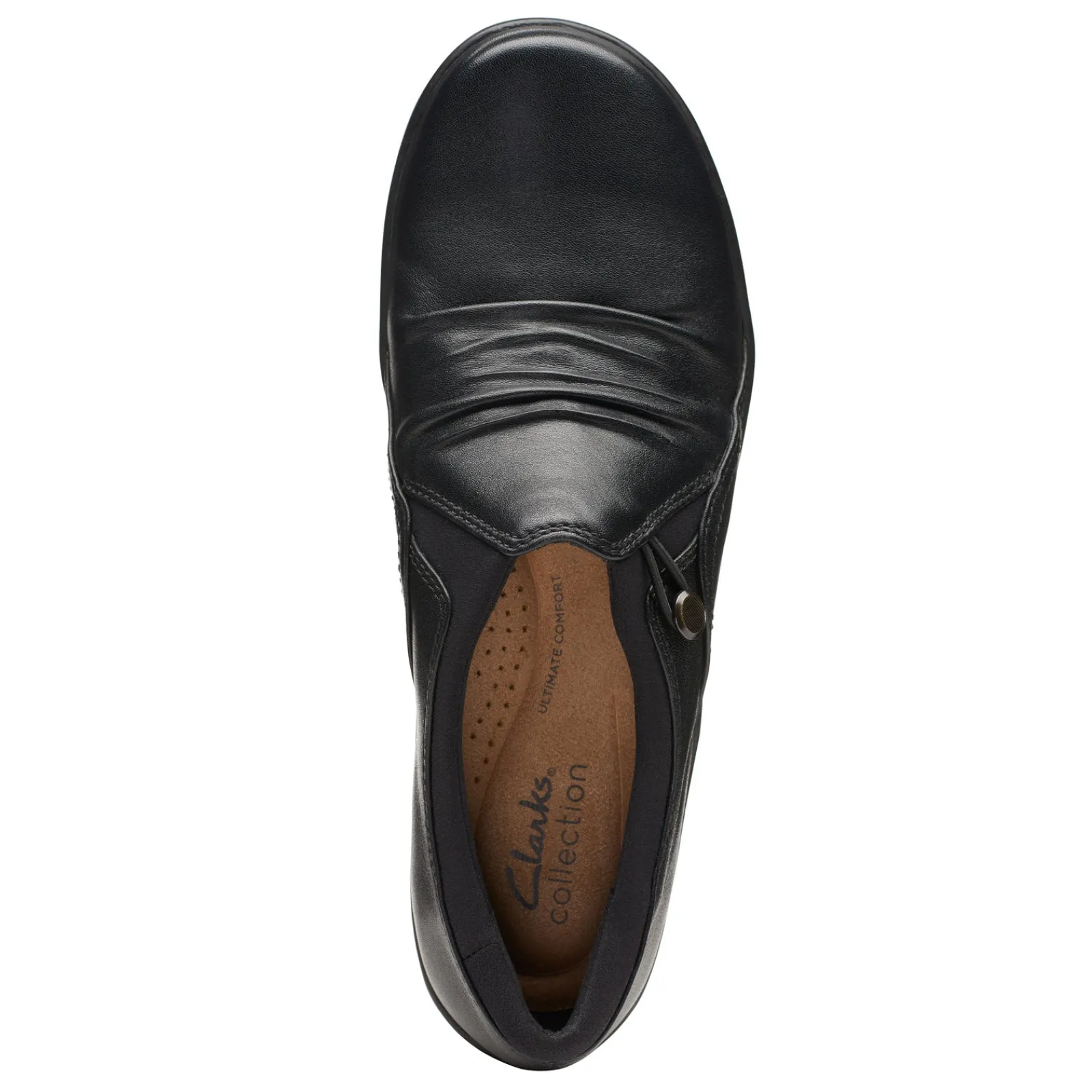 Clarks Flats|Women's , Cora Dusk Slip-On Black