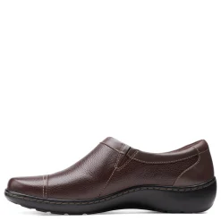 Clarks Slip-On Shoes|Women's , Cora Giny Slip-On Dark Brown