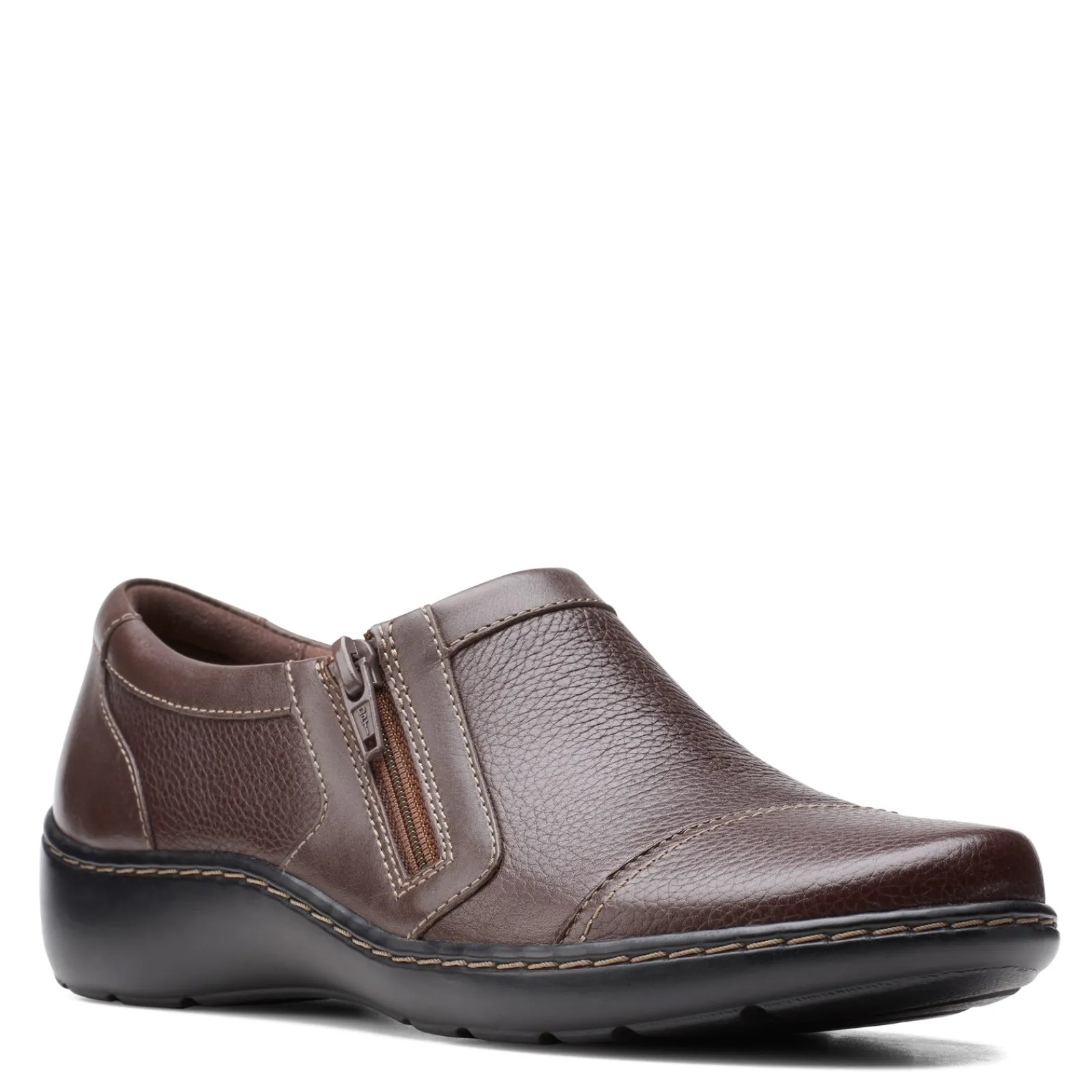 Clarks Loafers|Women's , Cora Giny Slip-On Dark Brown