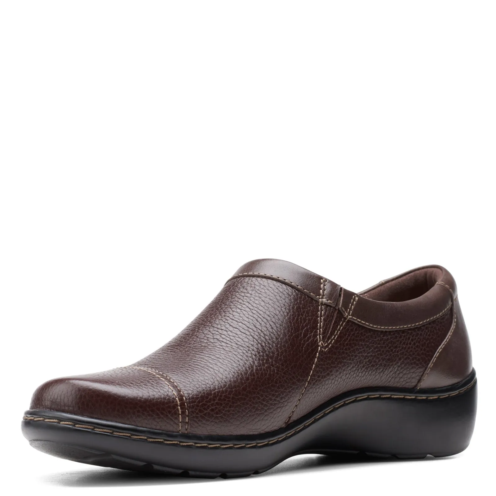 Clarks Loafers|Women's , Cora Giny Slip-On Dark Brown