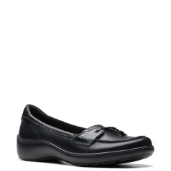 Clarks Flats|Women's , Cora Haley Slip-On Black