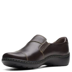 Clarks Flats|Women's , Cora Harbor Slip-On Brown