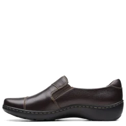 Clarks Flats|Women's , Cora Harbor Slip-On Brown