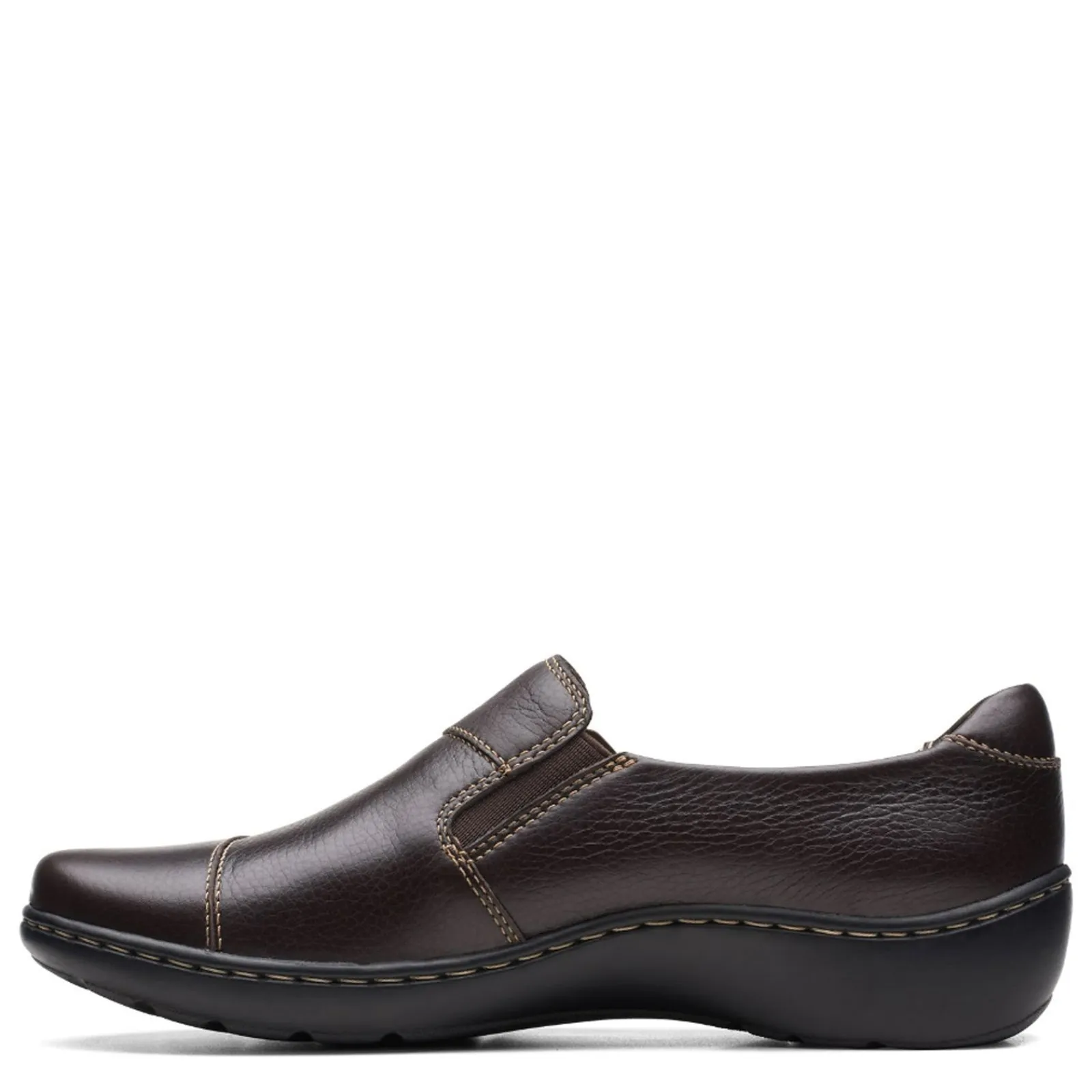 Clarks Flats|Women's , Cora Harbor Slip-On Brown