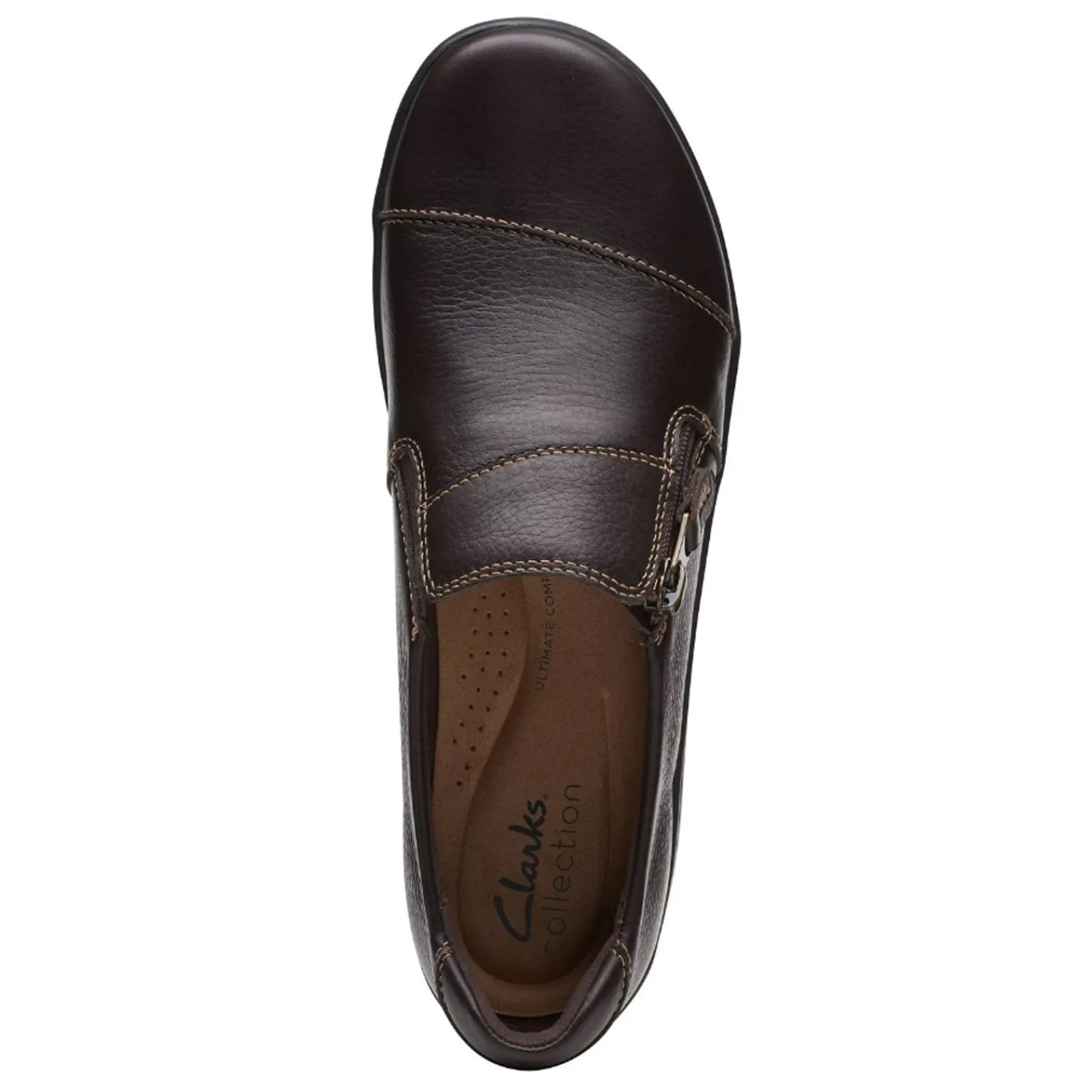 Clarks Flats|Women's , Cora Harbor Slip-On Brown