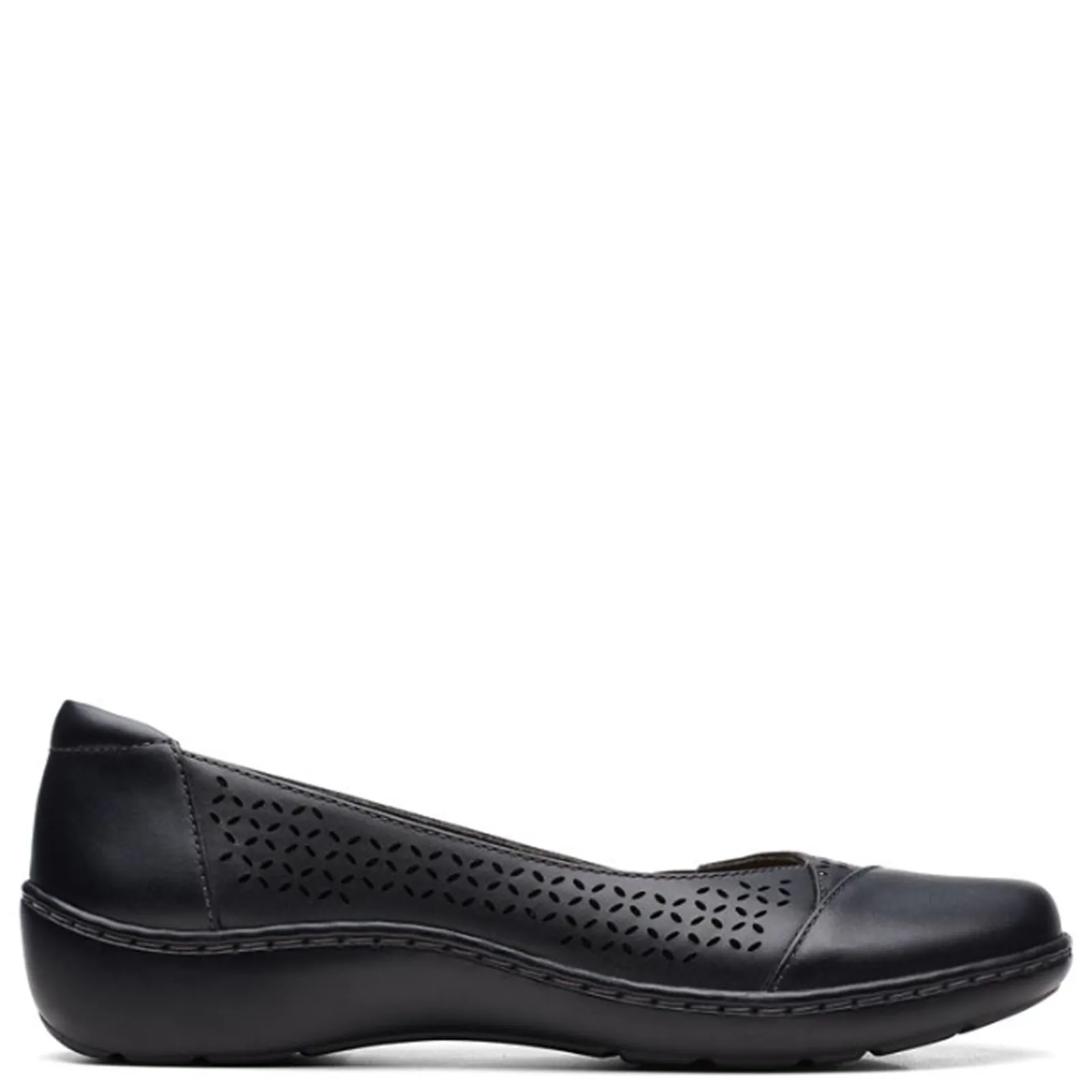 Clarks Flats|Women's , Cora Iris Slip-On Black