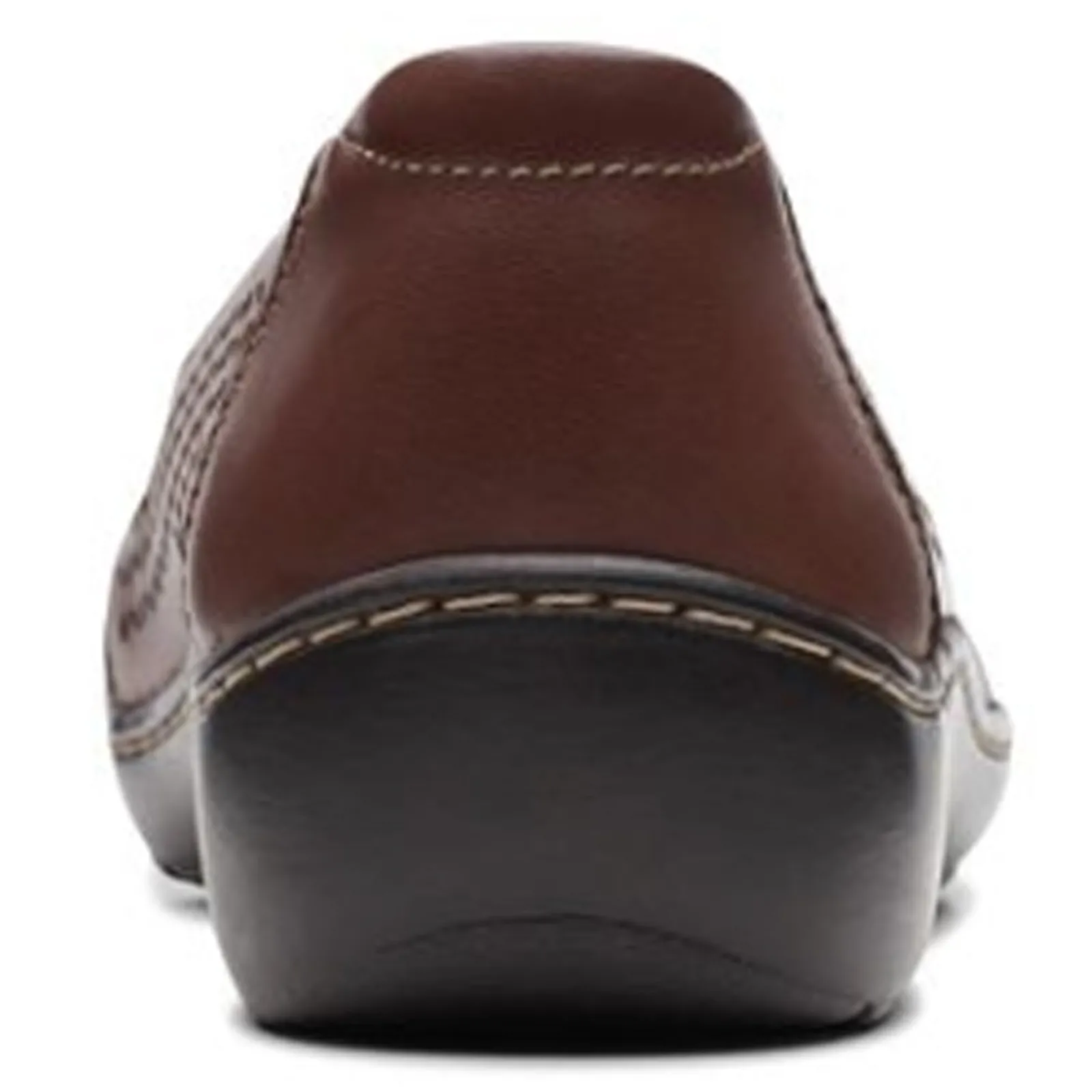 Clarks Flats|Women's , Cora Iris Slip-On Dark Tan Leather