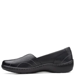Clarks Flats|Women's , Cora Meadow Slip-On Black