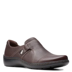 Clarks Slip-On Shoes|Women's , Cora Poppy Slip-On Dark Brown