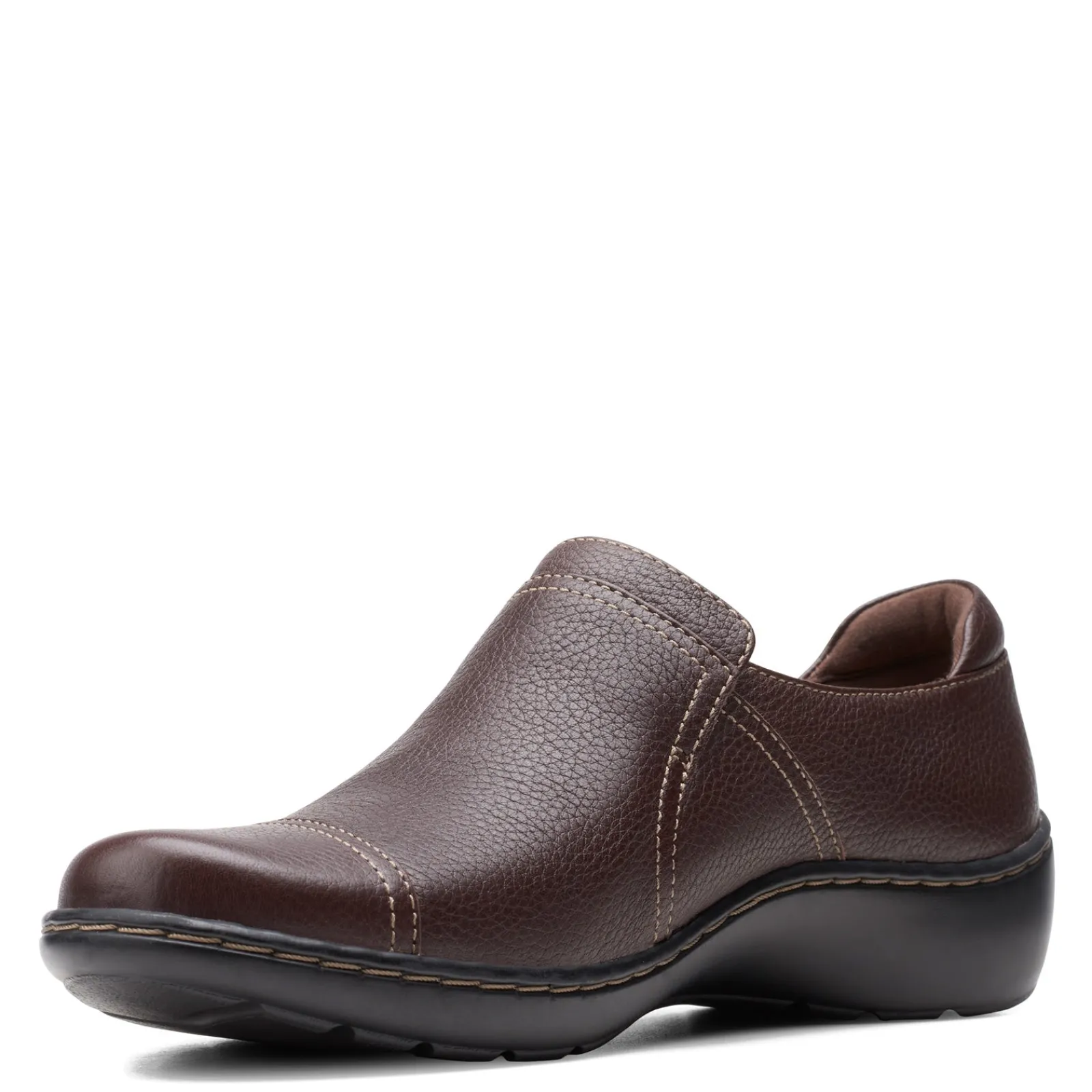 Clarks Slip-On Shoes|Women's , Cora Poppy Slip-On Dark Brown