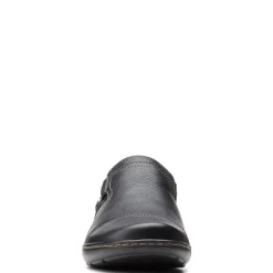 Clarks Loafers|Women's , Cora Poppy Slip-On Black Smooth