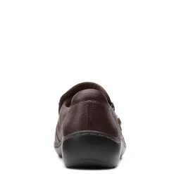 Clarks Loafers|Women's , Cora Poppy Slip-On Dark Brown