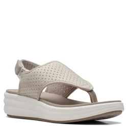 Clarks Wedges|Women's , Drift Blossom Sandal Taupe