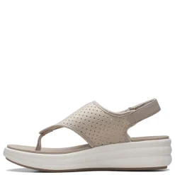 Clarks Wedges|Women's , Drift Blossom Sandal Taupe