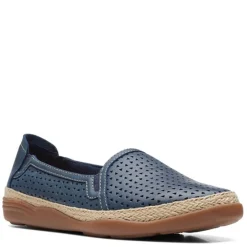 Clarks Flats|Women's , Elaina Ruby Slip-On Navy