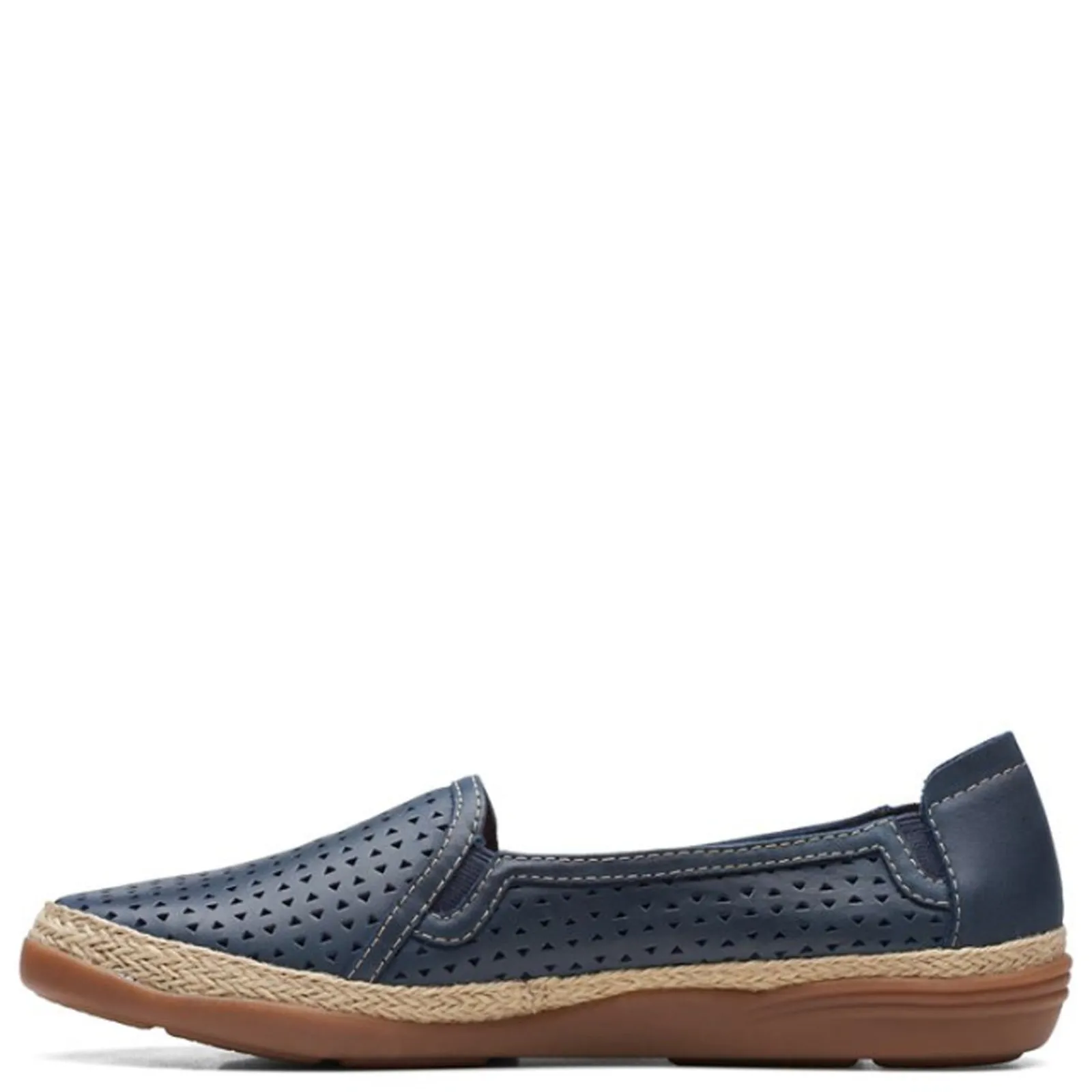 Clarks Flats|Women's , Elaina Ruby Slip-On Navy