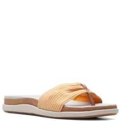 Clarks Sandals|Women's , Eliza June Sandal Golden Yellow/Off White Canvas